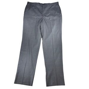 New Jos A Bank Traveler's‎ Collection 42 R Gray Plaid. 100% Wool Pants Unhemmed
